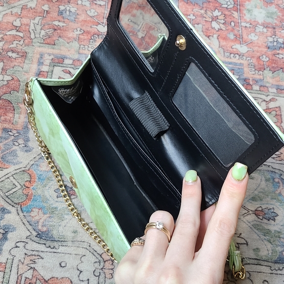 Green Triangle Clutch / Crossbody - Picture 3 of 5